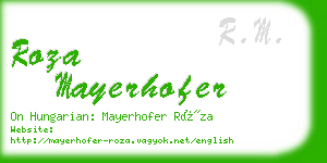 roza mayerhofer business card